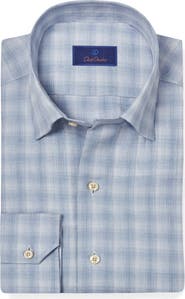 David Donahue Twill Plaid Sport Shirt