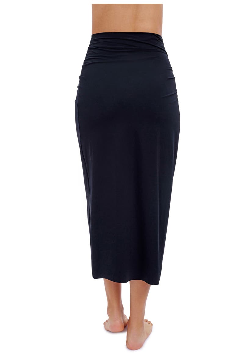 Tutti Frutti Long Lycra Pull-On Cover-Up Skirt, Alternate, color, Black
