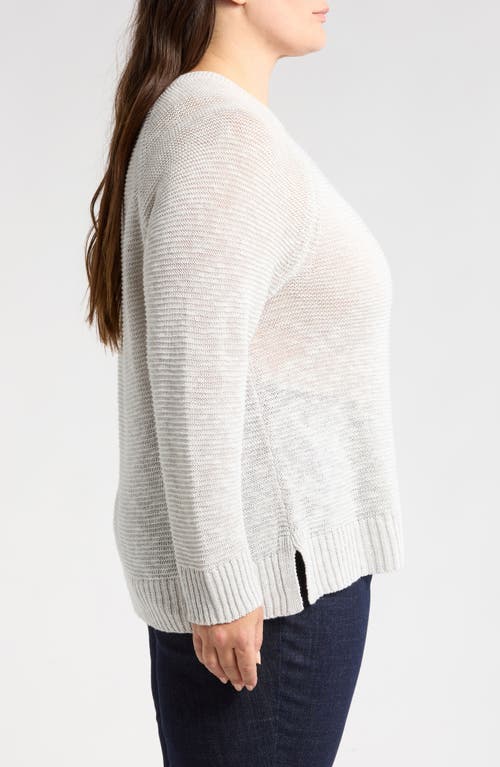 Eileen Fisher Organic Linen & Cotton Slub Crewneck Sweater In Pearl