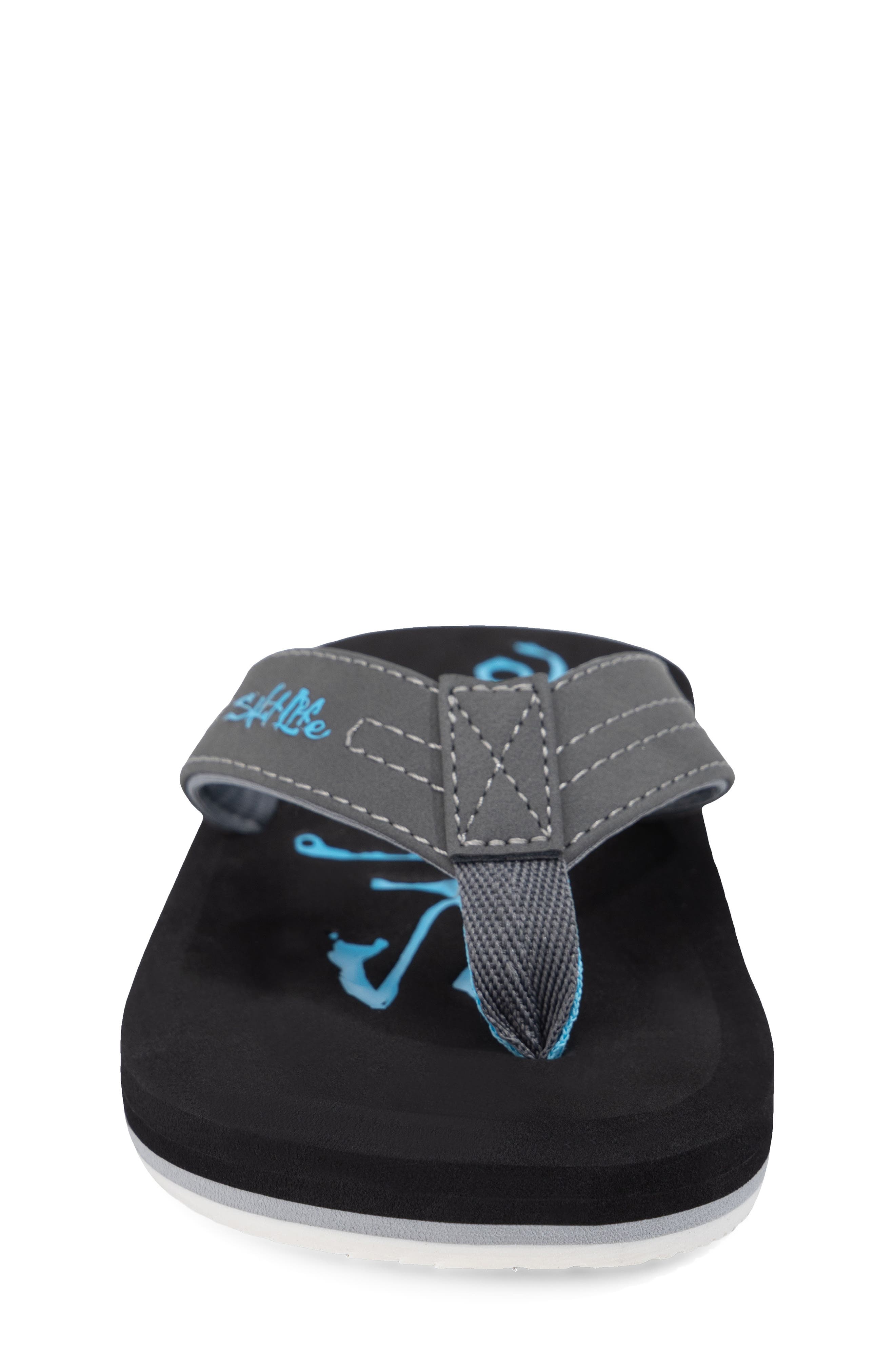 Salt Life Kids' The Skiff Flip Flop, Alternate, color, Charcoal
