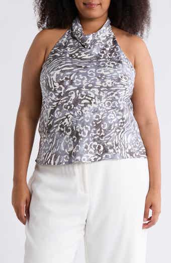 Animal Print Halter Satin Top