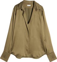 Dries Van Noten Celinta Satin Button-Up Shirt