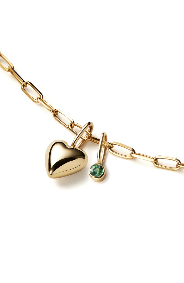 Ana Luisa Heart Necklace - Gold Heart & Stone Necklace, Alternate, color, Gold