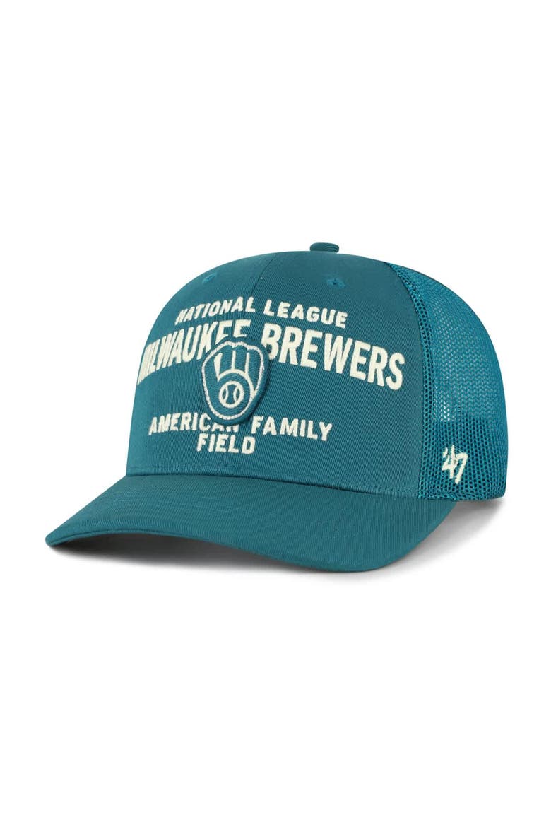 Men's '47  Teal Milwaukee Brewers Contemporary Hitch Adjustable Trucker Hat, Main, color, Teal