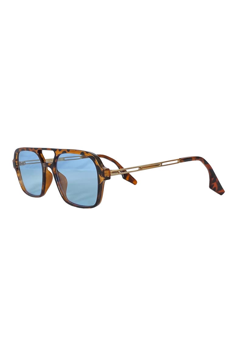 Jordan 60mm Aviator Sunglasses, Alternate, color, TORTE/ BLUE