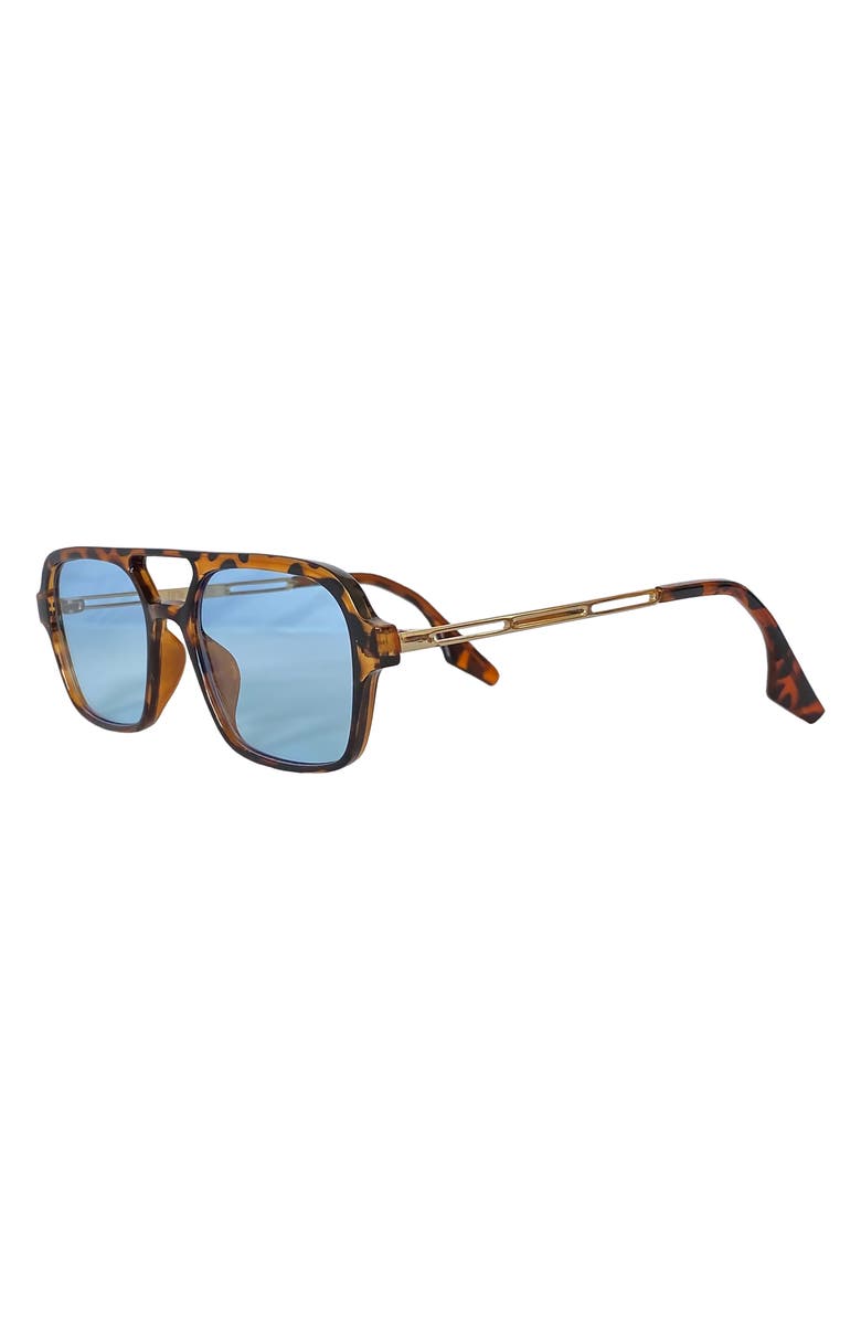 Fifth & Ninth Jordan 60mm Aviator Sunglasses, Alternate, color, Torte/ Blue