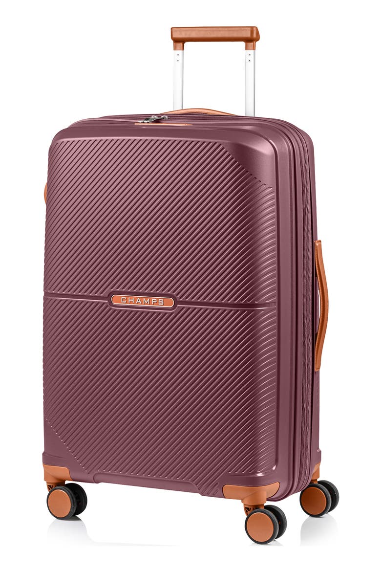 Aura Medium Checked Hardside Spinner Luggage, Alternate, color, BURGUNDY