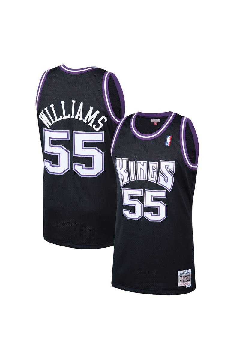 Mitchell & Ness Men's Mitchell & Ness Jason Williams Black Sacramento Kings Hardwood Classics Swingman Jersey, Main, color,