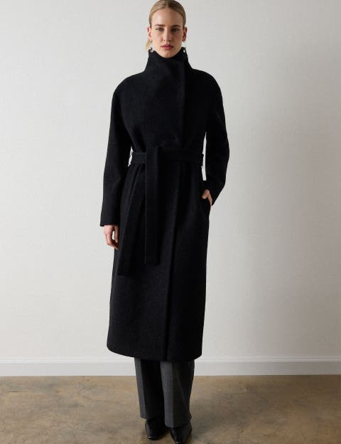 Funnel Belted Wrap Coat