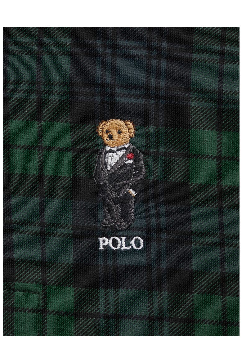 Kids' Polo Bear Plaid Rugby Sweatshirt, Alternate, color, BLACKWATCH TARTAN