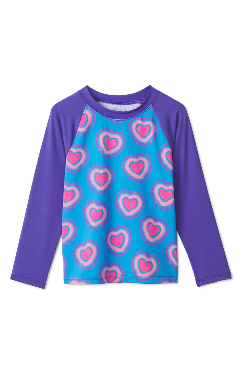 Hatley Kids' Glowing Hearts Long Sleeve Rashguard, Main, color, 