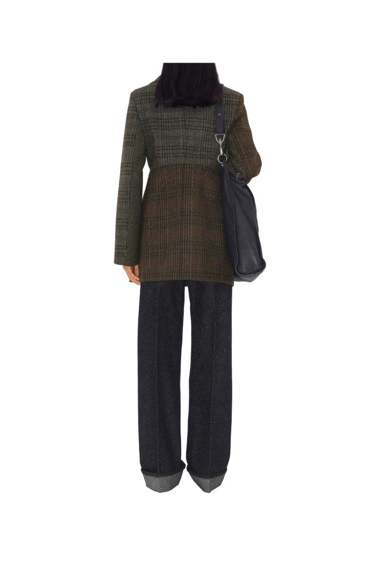 Burberry Patchwork Check Wool Pea Coat, Alternate, color,