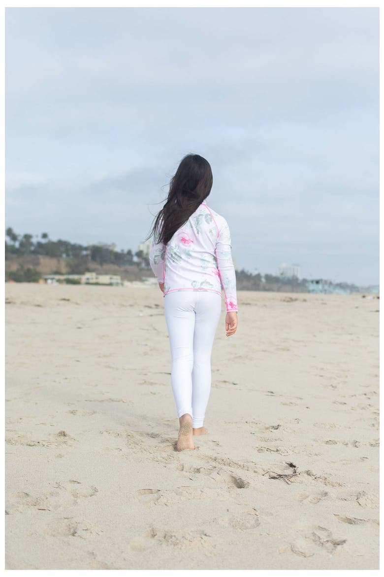 Girls' Swim Leggings - UPF 50+, Alternate, color, Solid Bright White