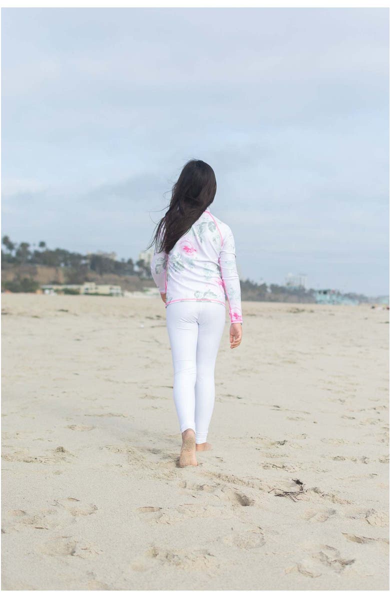 TUTUBLUE Girls' Swim Leggings - UPF 50+, Alternate, color, Solid Bright White