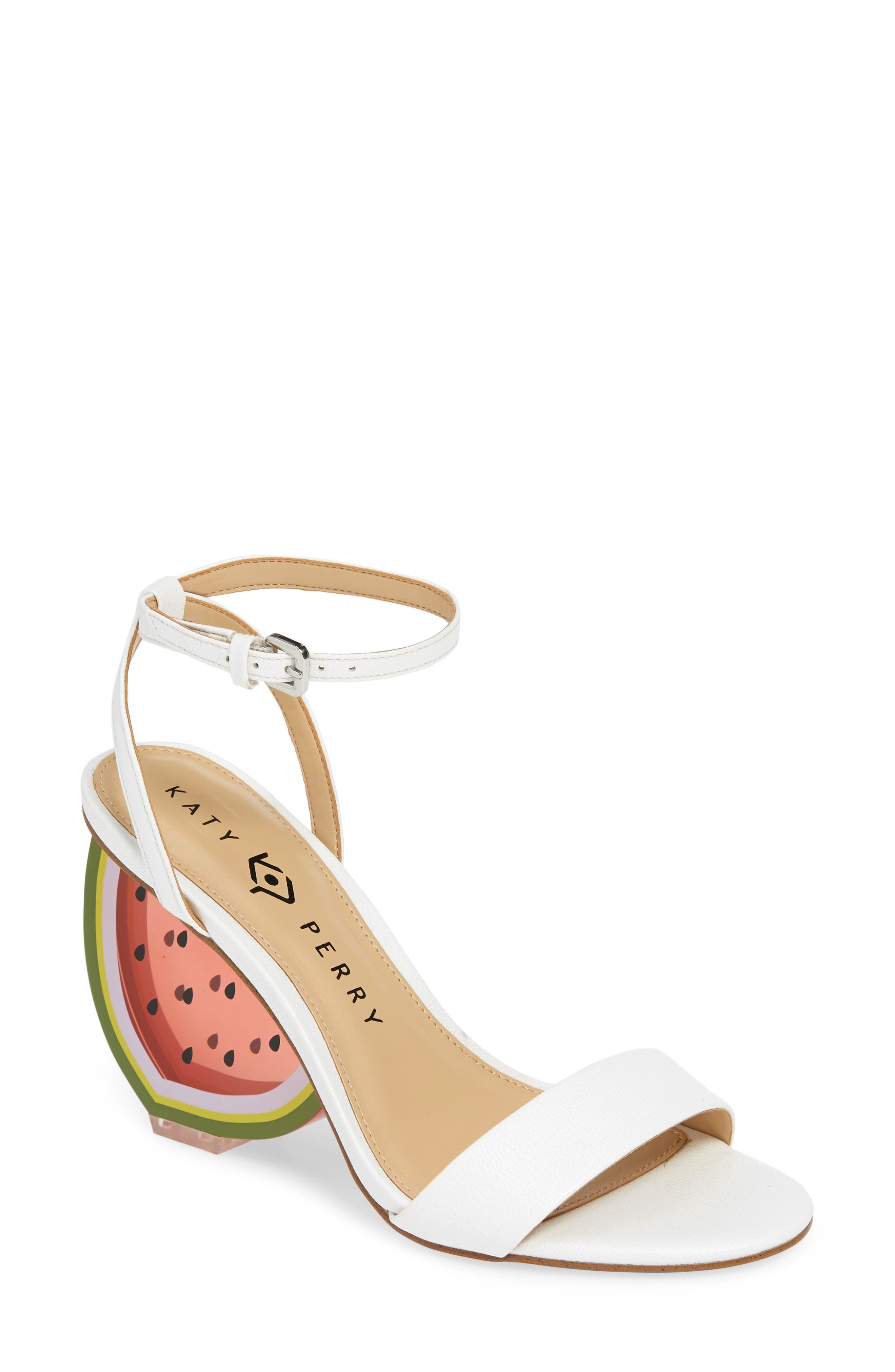 Katy Perry Petra Clear Watermelon Heel Sandal, Main, color, 