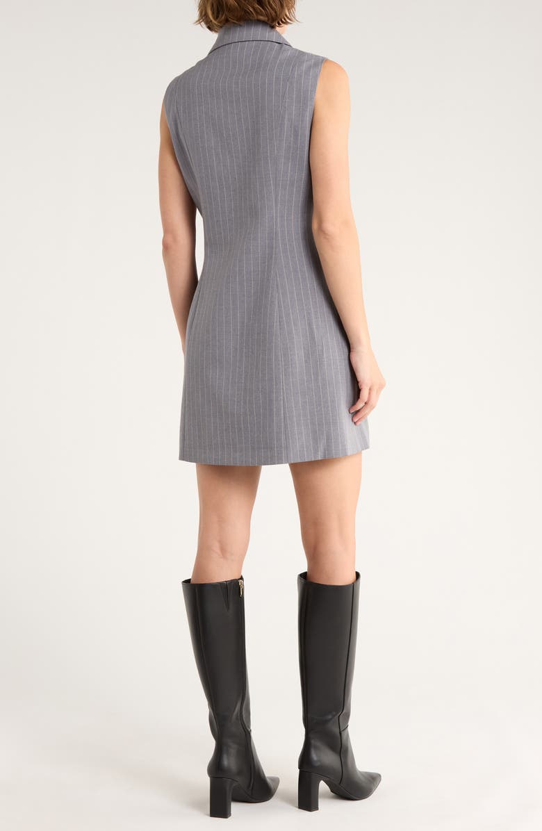 French Connection Pinstripe Sleeveless Blazer Dress, Alternate, color, Grey Pinstripe
