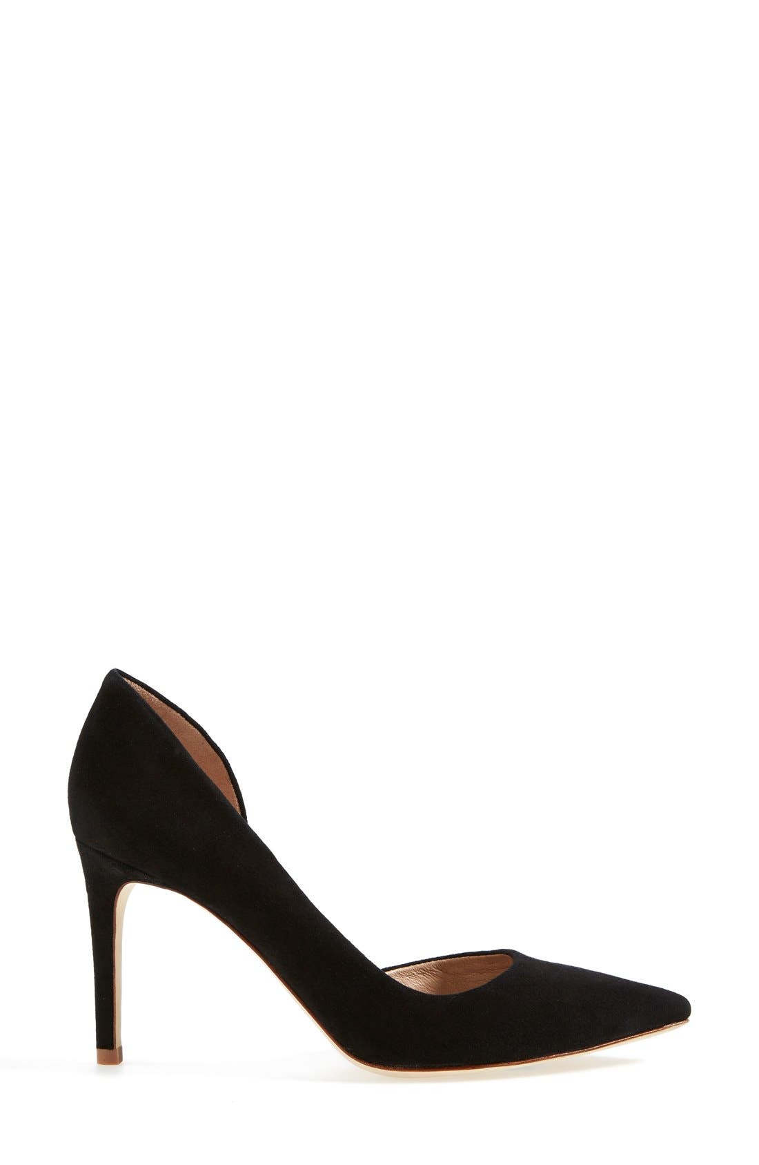 Suede d'Orsay Pump, Alternate, color, BLACK SUEDE