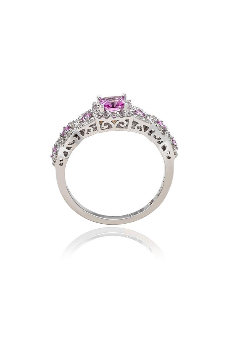 SUZY LEVIAN DIAMONDS Pink & White Sapphire Bridal Ring, Alternate, color, Pink