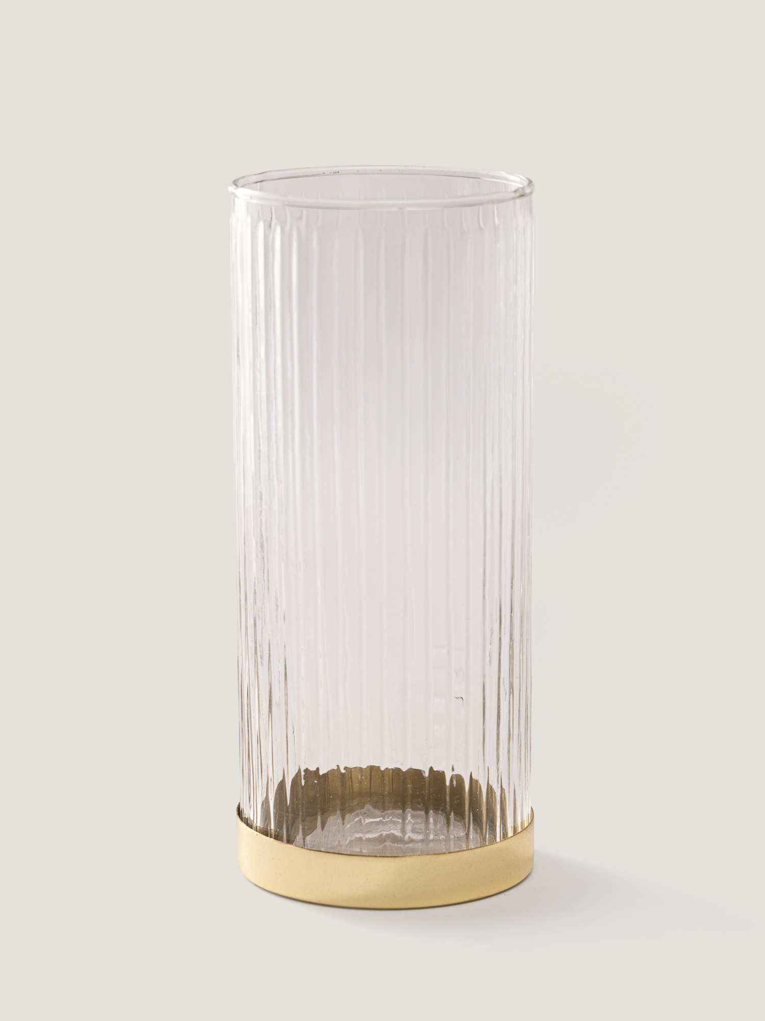Fleck Fluted Glass Vase/Planter - Brass, Medium