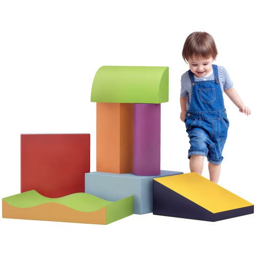 Soozier 7 Piece Climb and Crawl Activity Play Set, Soft Secure Foam Playset in Contemporary  product
