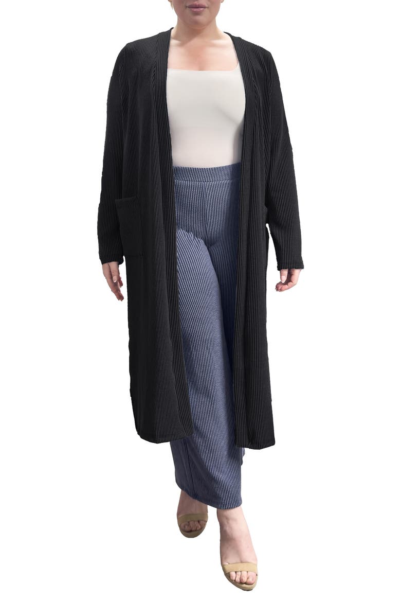 Side Slit Duster, Main, color, BLACK
