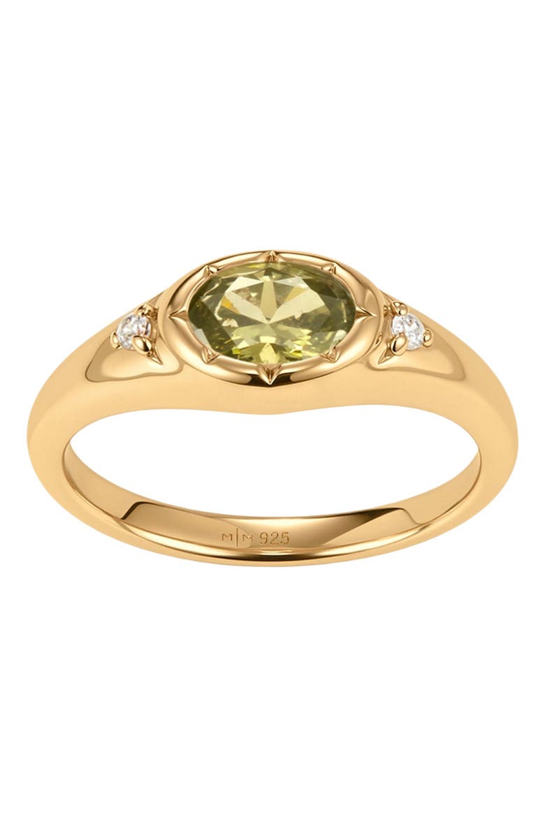 Oval Birthstone Signet Ring, Main, color, August Gold Vermeil