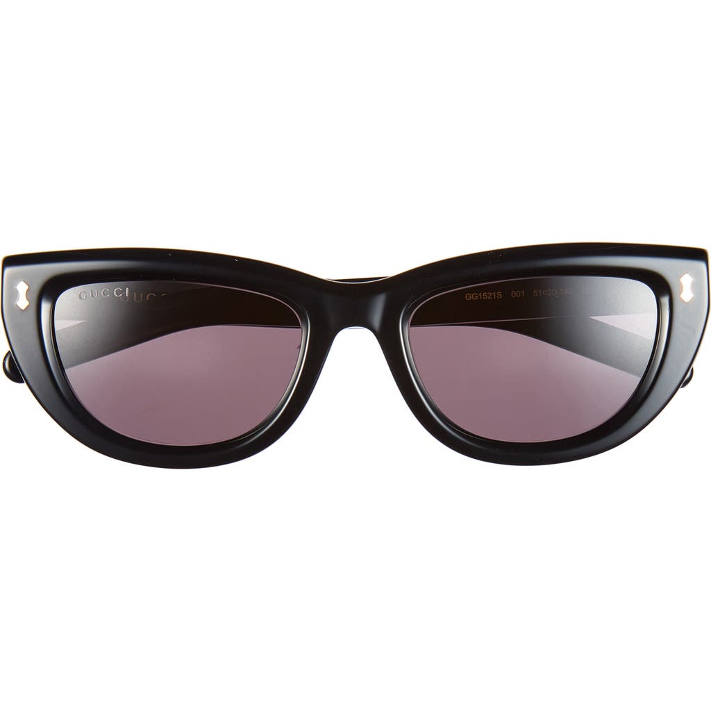 Gucci 51mm Cat Eye Sunglasses In Black Black Grey