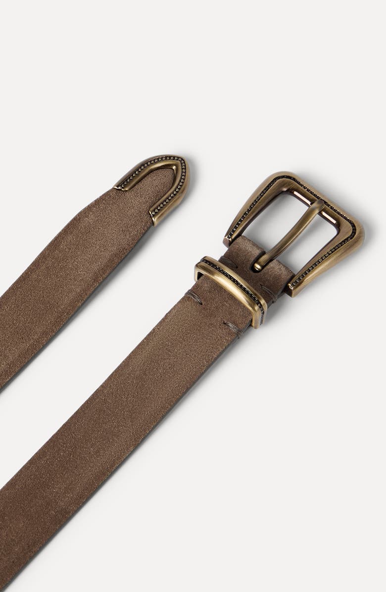 Brunello Cucinelli Suede belt, Alternate, color, Light Brown