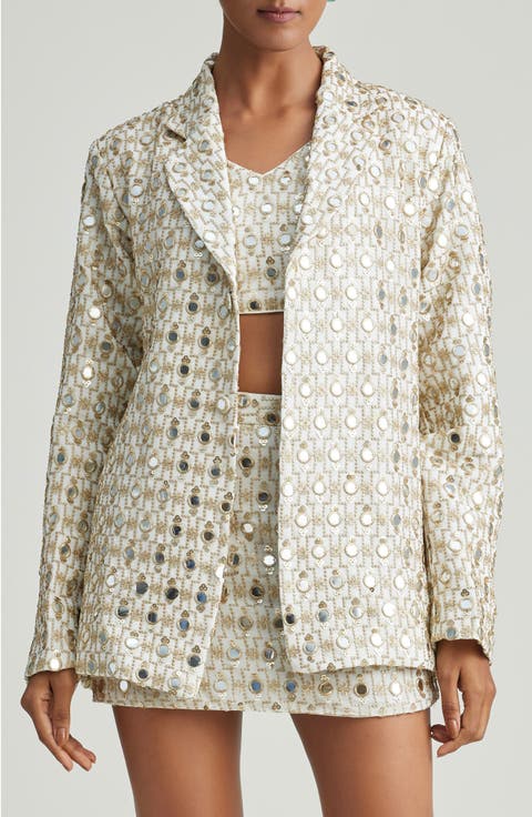Elegant Bloom Embellished Blazer