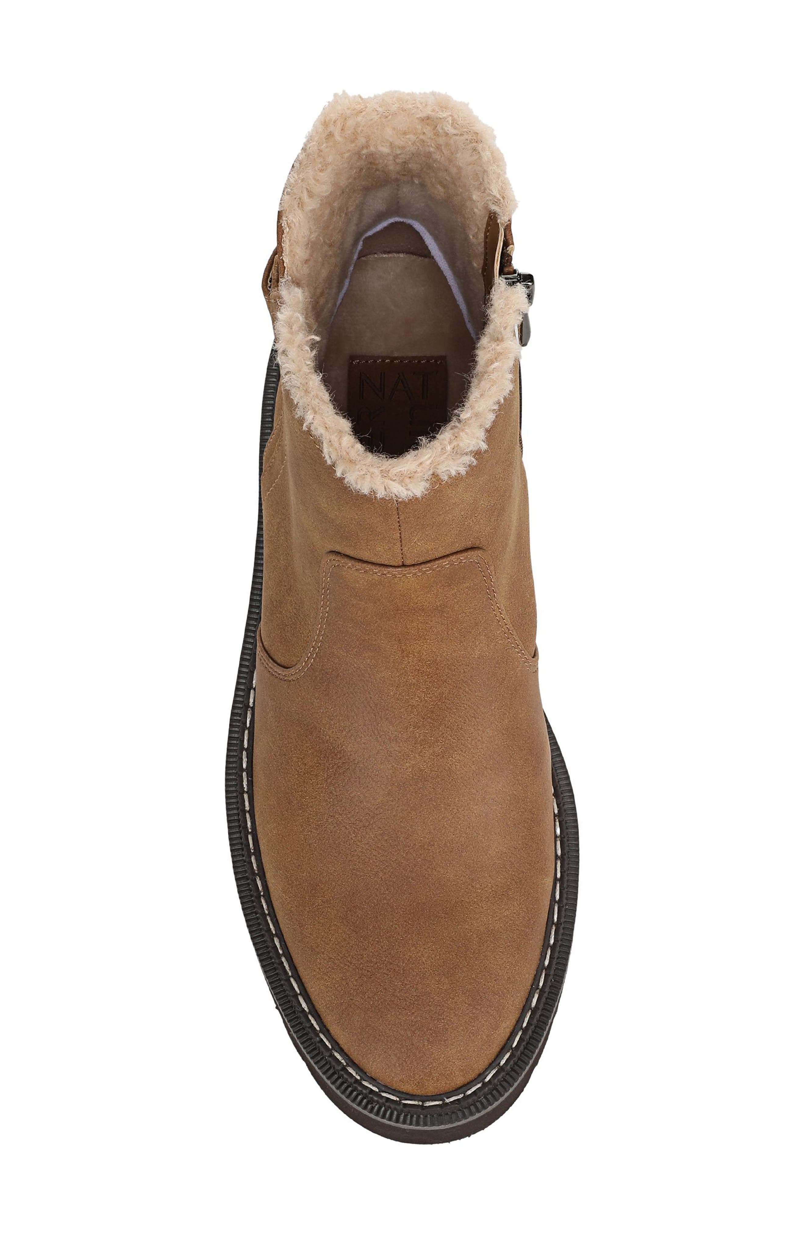 Naturalizer Rue 2 Faux Fur Lined Bootie, Alternate, color, Chestnut