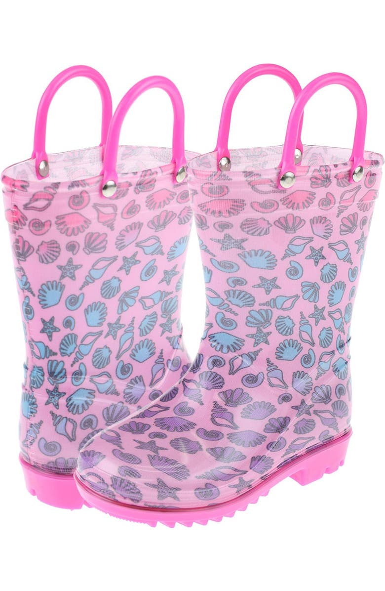 Capelli New York Ombré Seashells Print Rainboot, Main, color,