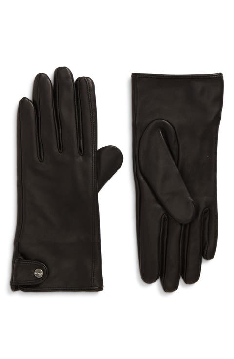Leather Gloves with Strap