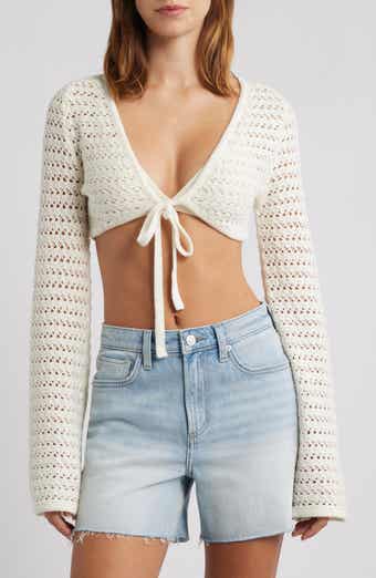 PacSun Laguna Crop Crochet Cardigan