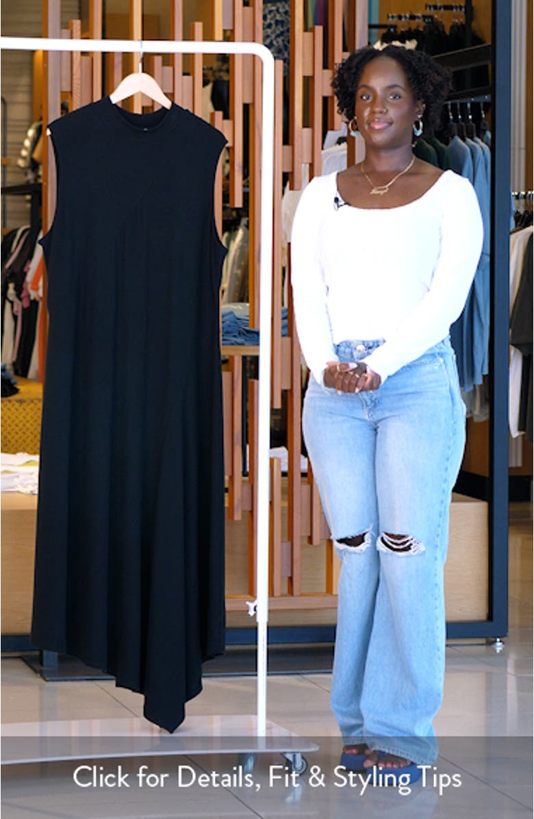 Mock Neck Asymmetrical Maxi Dress, sales video thumbnail