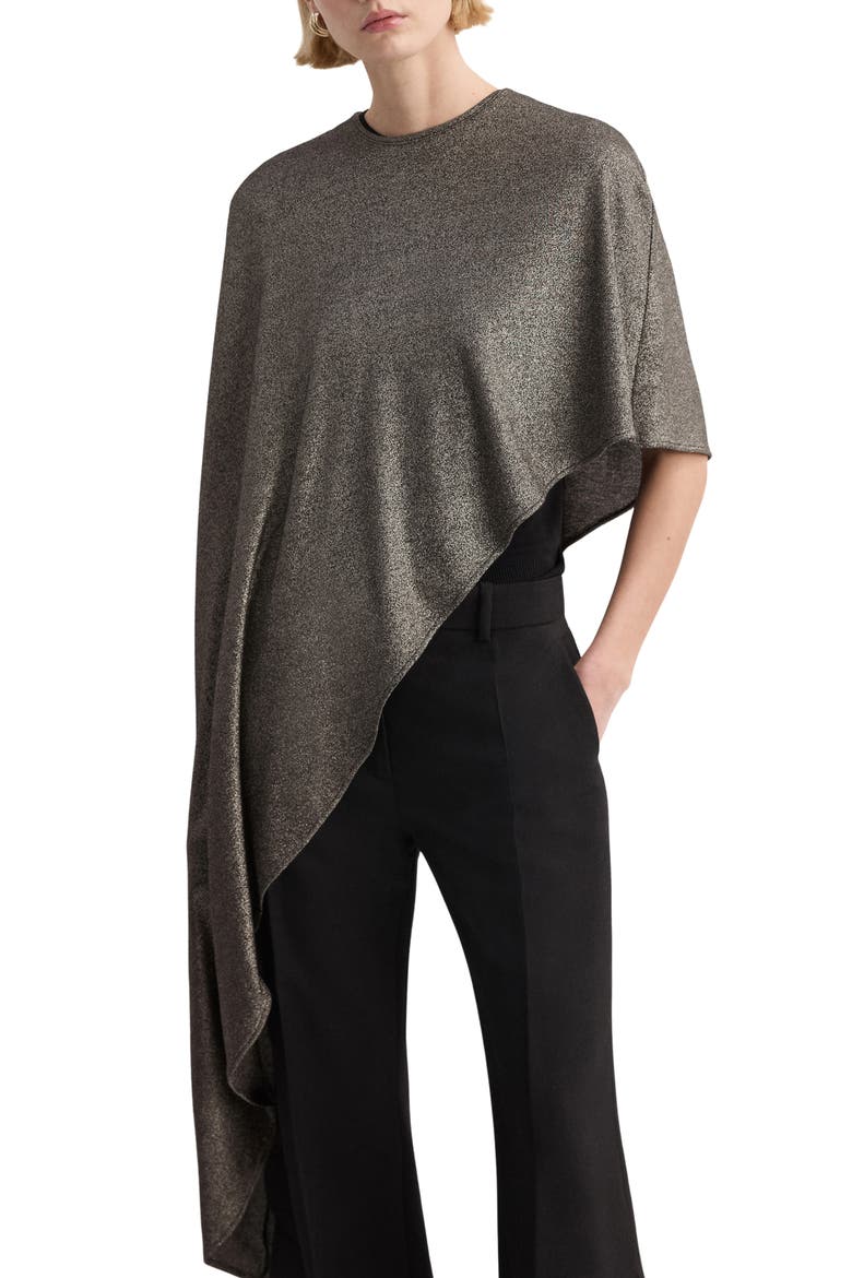 Asymmetric Lurex Cape, Main, color, BLACK