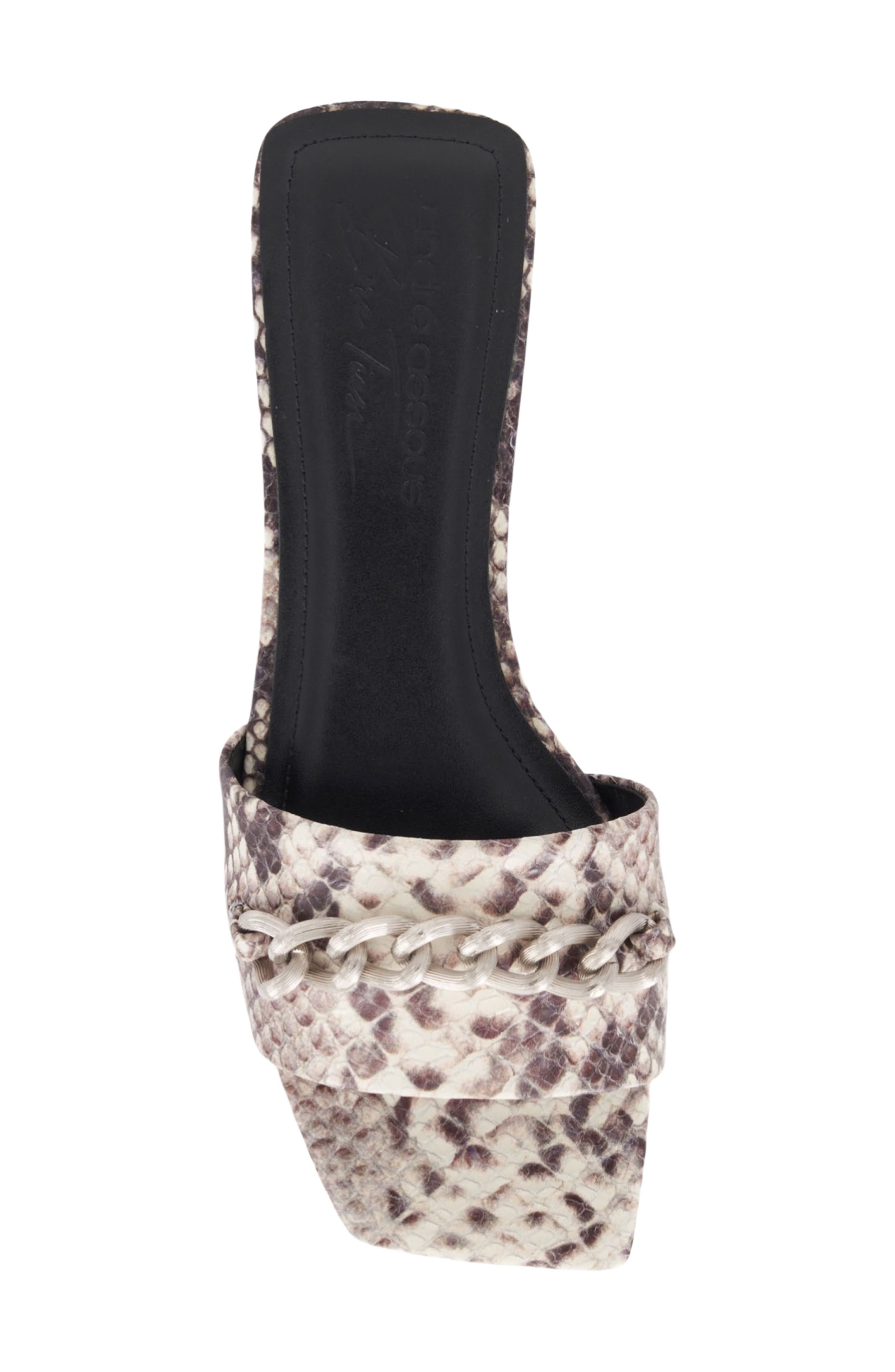 Alia Chain Slide Sandal, Alternate, color, PYTHON LEATHER