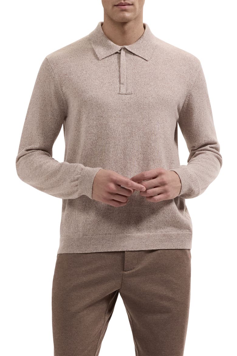 Quarter Zip Wool Polo Sweater, Main, color, MOSS