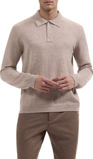 Bugatchi Quarter Zip Wool Polo Sweater