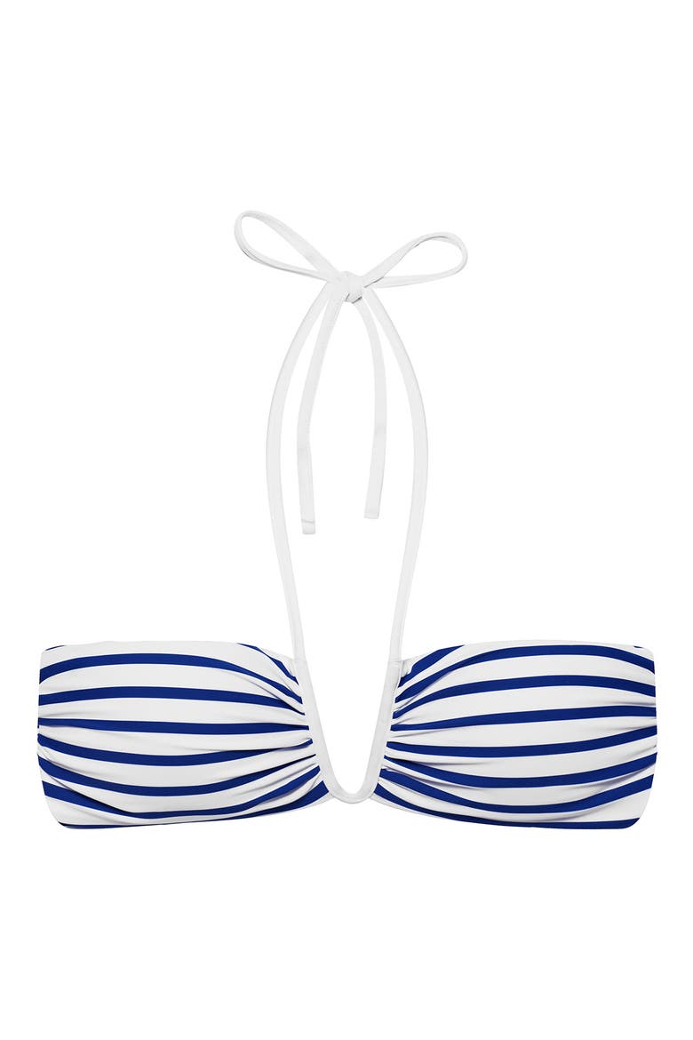 Shirred V-Wire Bikini Top, Alternate, color, SEASIDE STRIPE