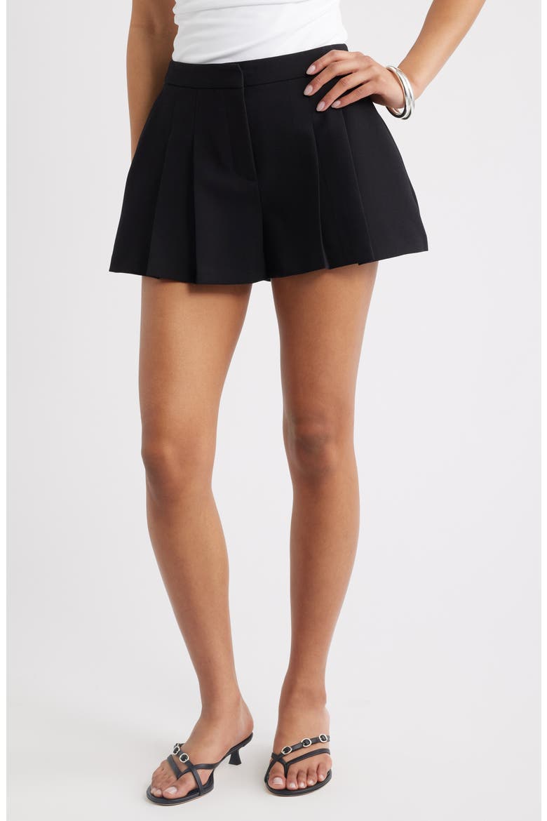 The Icon Pleated Shorts, Main, color, BLACK