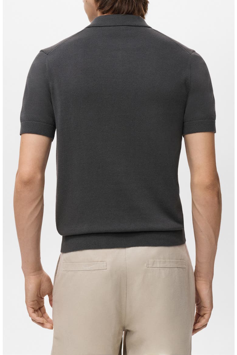 Openwork Zip Polo, Alternate, color, CHARCOAL