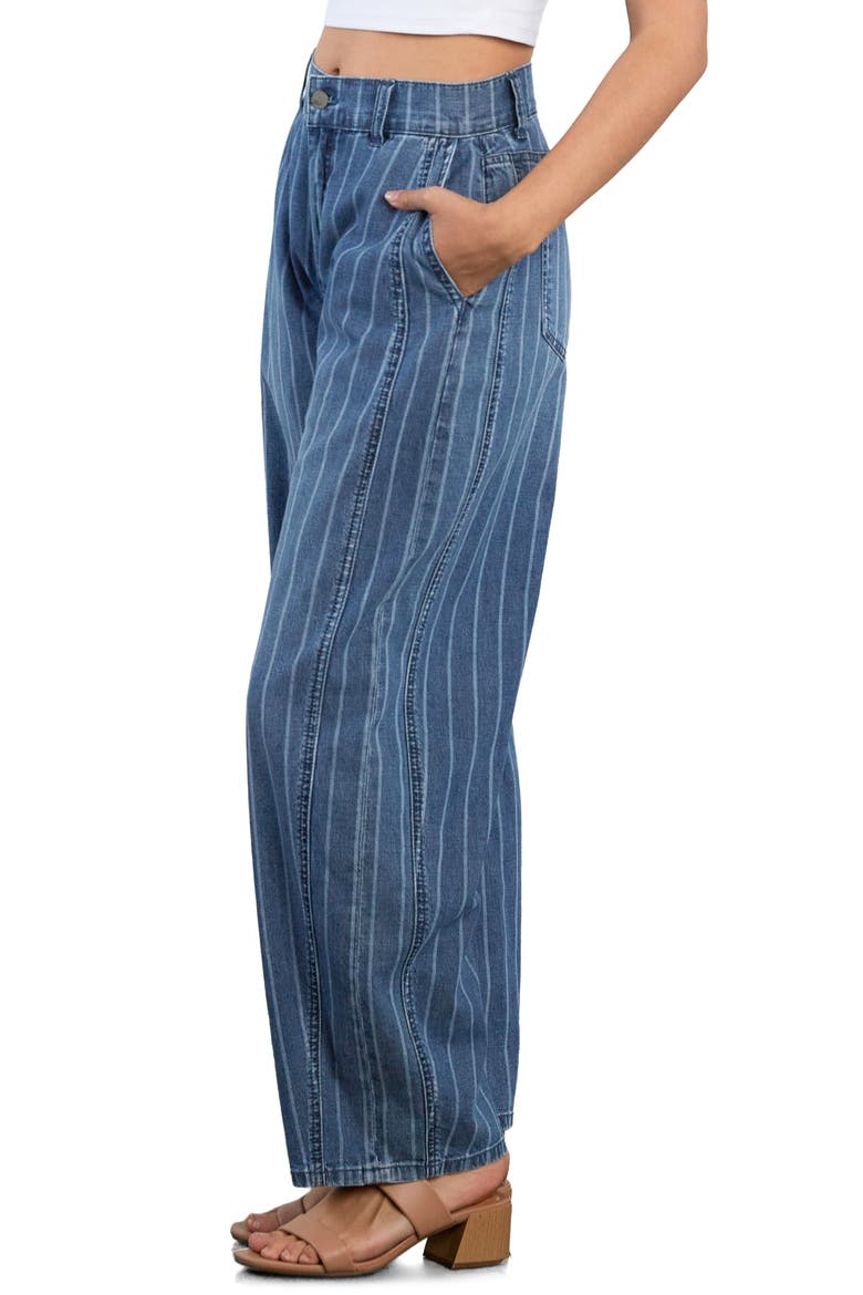 Sweetheart Stripe Barrel Leg Jeans, Alternate, color, BLUE TIDE STRIPE