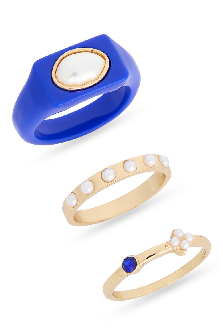 3-Pack Assorted Rings, Main, color, BLUE MULTI- GOLD