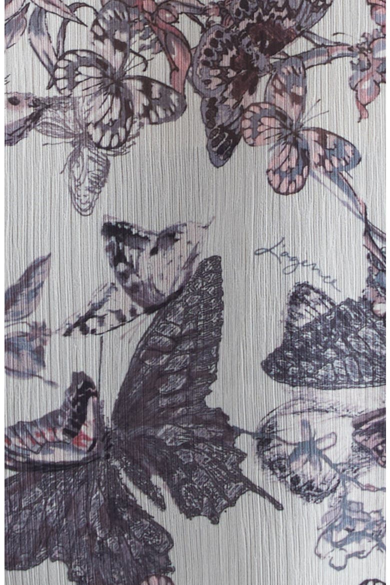 Eunice Butterfly Print Ruffle Trim Button-Up Top, Alternate, color, VINTAGE WHITE WATERCOLOR BUFLY