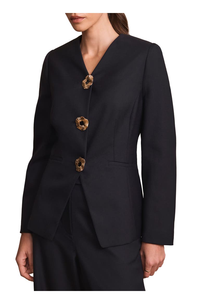 Wool Blend Sculpted Jacket, Alternate, color, Blue