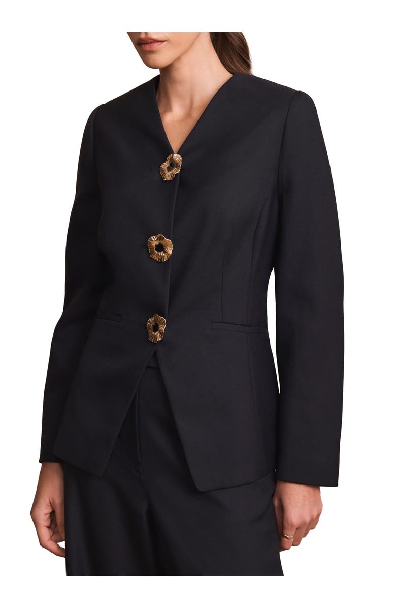 MINT VELVET Wool Blend Sculpted Jacket, Alternate, color, Blue