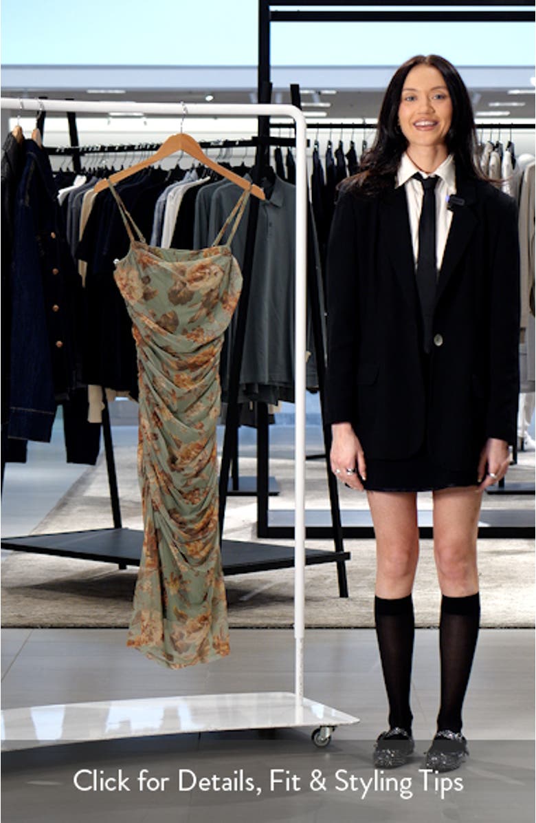 Valerie Floral Mesh Midi Dress, sales video thumbnail