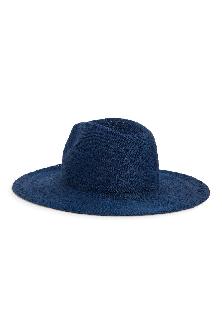 Knit Panama Hat, Alternate, color, NAVY