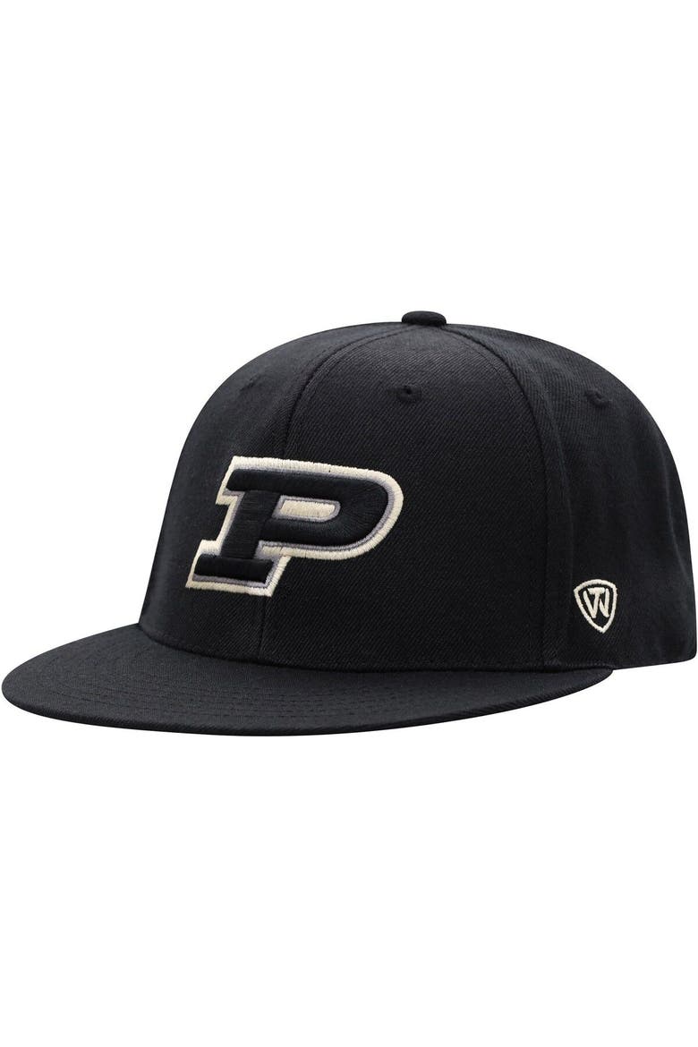 Men's Top of the World Black Purdue Boilermakers Team Color Fitted Hat, Alternate, color, Black