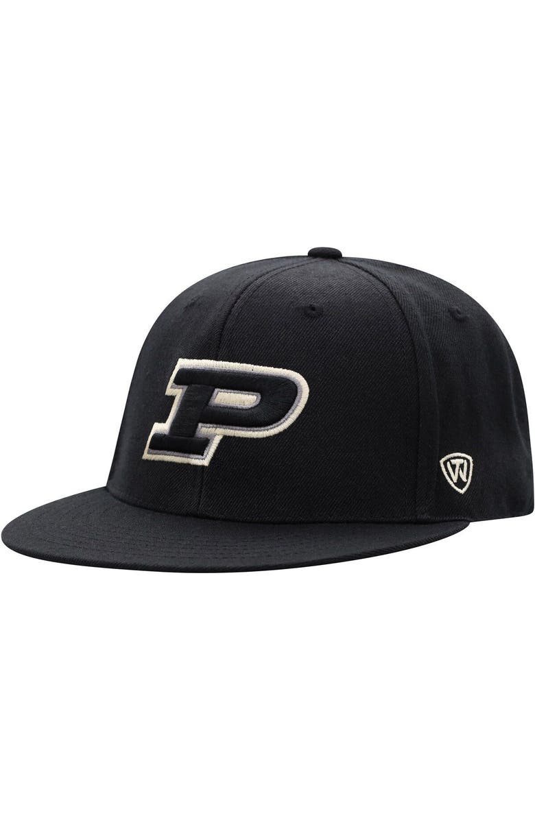 TOP OF THE WORLD Men's Top of the World Black Purdue Boilermakers Team Color Fitted Hat, Alternate, color, 